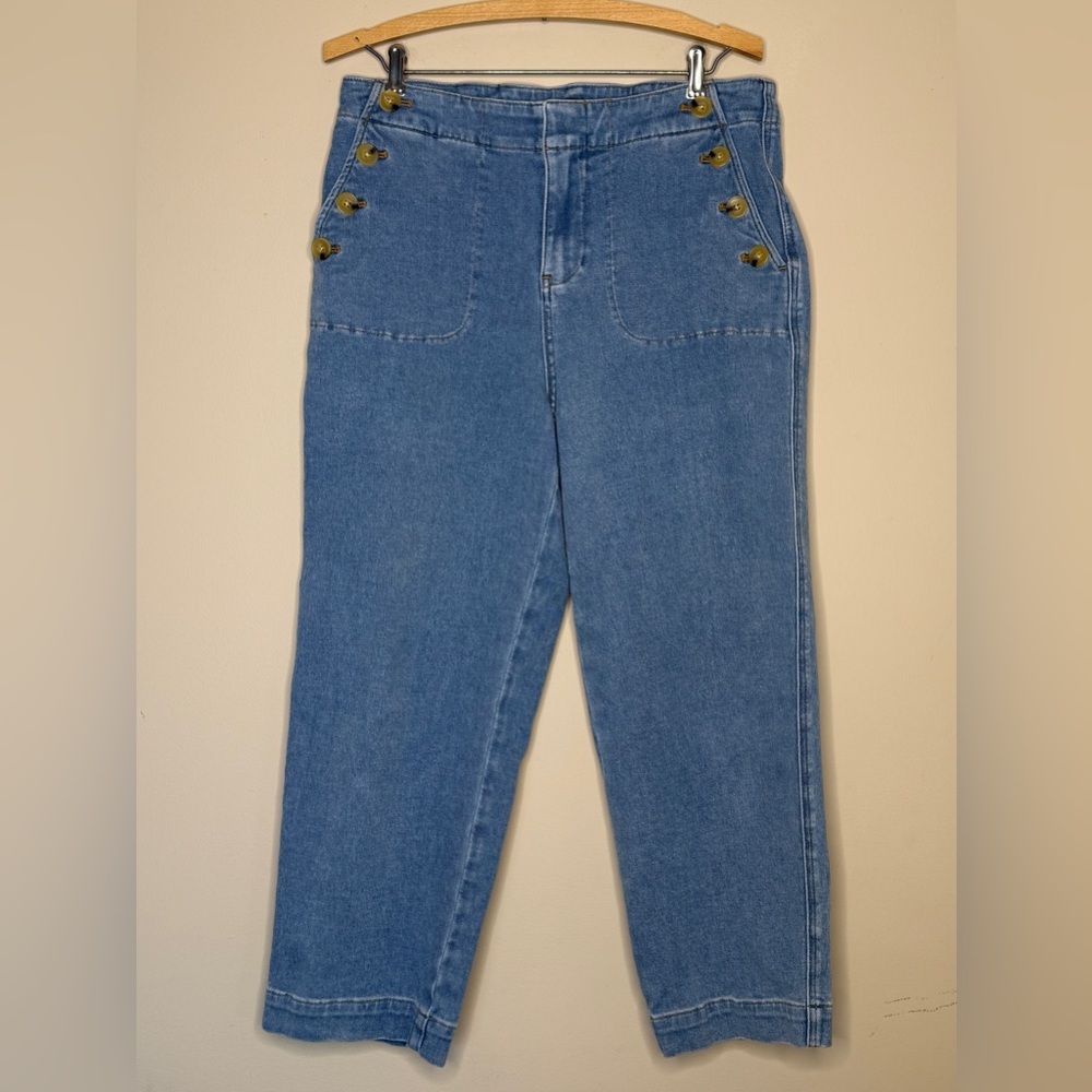 Talbots High Rise Sailor Jeans with Button Detail